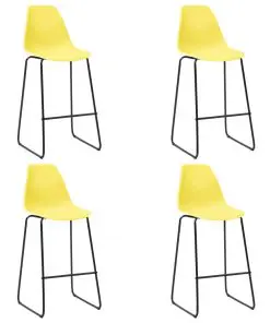 vidaXL Bar Chairs 4 pcs Yellow Plastic