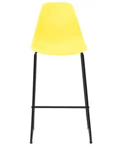 vidaXL Bar Chairs 4 pcs Yellow Plastic