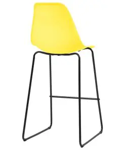 vidaXL Bar Chairs 4 pcs Yellow Plastic