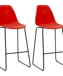 vidaXL Bar Chairs 2 pcs Red Plastic