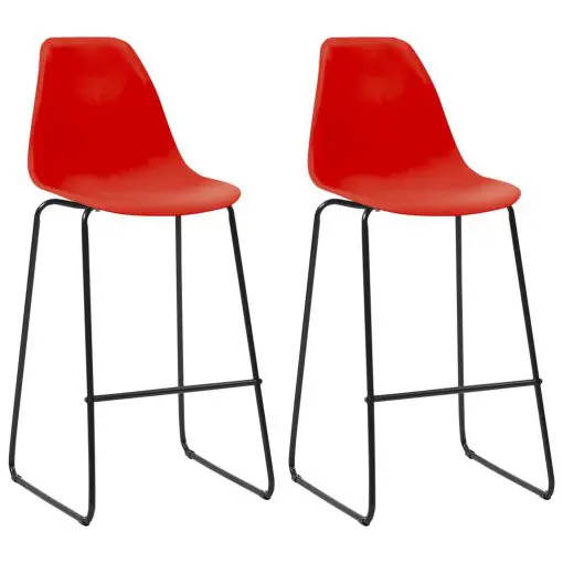 vidaXL Bar Chairs 2 pcs Red Plastic