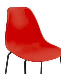 vidaXL Bar Chairs 2 pcs Red Plastic