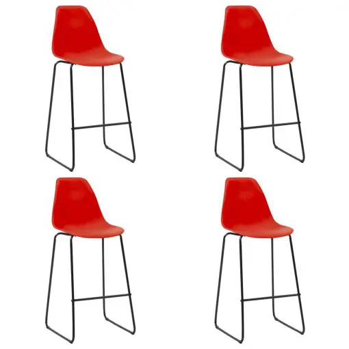 vidaXL Bar Chairs 4 pcs Red Plastic