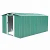 vidaXL Garden Shed 257x398x178 cm Metal Green