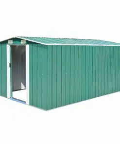 vidaXL Garden Shed 257x398x178 cm Metal Green