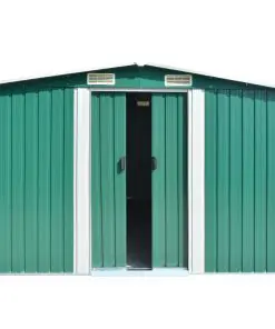 vidaXL Garden Shed 257x398x178 cm Metal Green