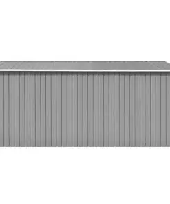 vidaXL Garden Shed 257x398x178 cm Metal Grey