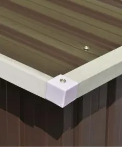 vidaXL Garden Shed 257x398x178 cm Metal Brown