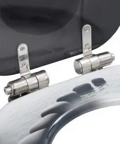 vidaXL WC Toilet Seats 2 pcs with Soft Close Lids MDF Stones Design