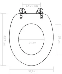 vidaXL WC Toilet Seats 2 pcs with Soft Close Lids MDF Starfish Design