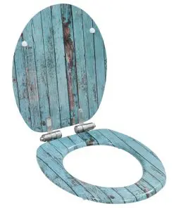 vidaXL WC Toilet Seats 2 pcs with Soft Close Lids MDF Old Wood Design