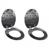 vidaXL WC Toilet Seats 2 pcs with Soft Close Lids MDF Water Drop Design