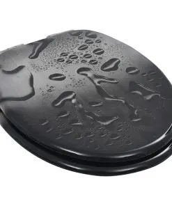 vidaXL WC Toilet Seats 2 pcs with Soft Close Lids MDF Water Drop Design