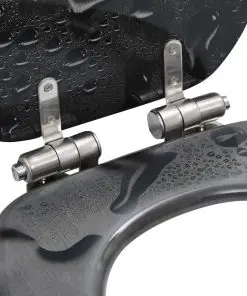 vidaXL WC Toilet Seats 2 pcs with Soft Close Lids MDF Water Drop Design