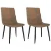vidaXL Dining Chairs 2 pcs Brown Faux Leather