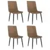 vidaXL Dining Chairs 4 pcs Brown Faux Leather