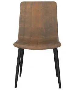 vidaXL Dining Chairs 4 pcs Brown Faux Leather