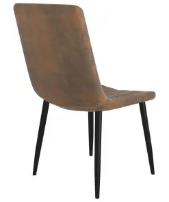 vidaXL Dining Chairs 4 pcs Brown Faux Leather