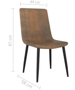 vidaXL Dining Chairs 4 pcs Brown Faux Leather