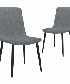 vidaXL Dining Chairs 2 pcs Grey Faux Leather