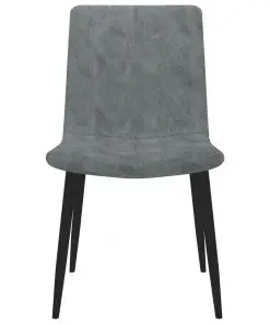 vidaXL Dining Chairs 2 pcs Grey Faux Leather