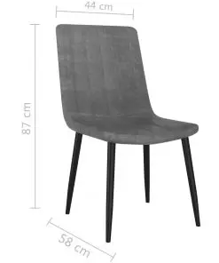 vidaXL Dining Chairs 2 pcs Grey Faux Leather