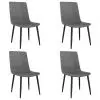 vidaXL Dining Chairs 4 pcs Grey Faux Leather