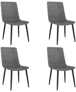 vidaXL Dining Chairs 4 pcs Grey Faux Leather