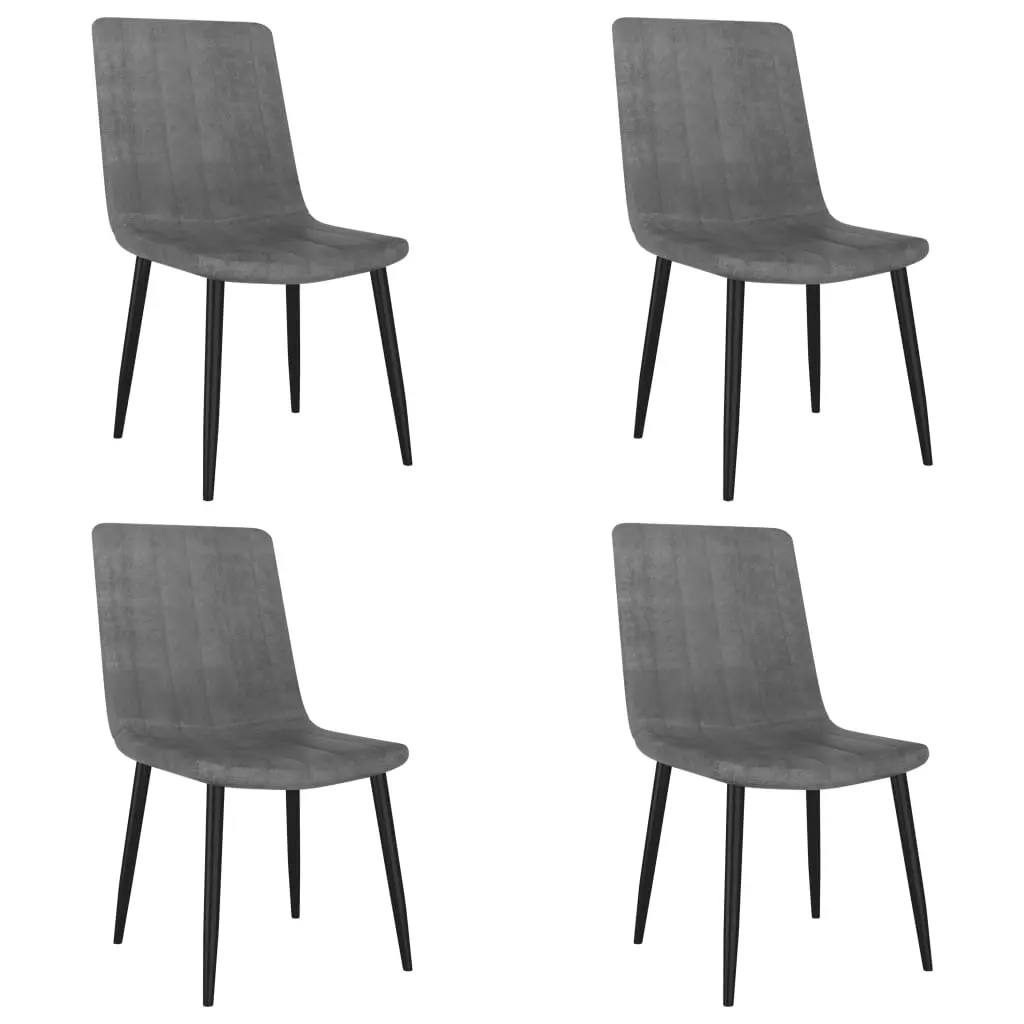vidaXL Dining Chairs 4 pcs Grey Faux Leather