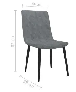 vidaXL Dining Chairs 4 pcs Grey Faux Leather