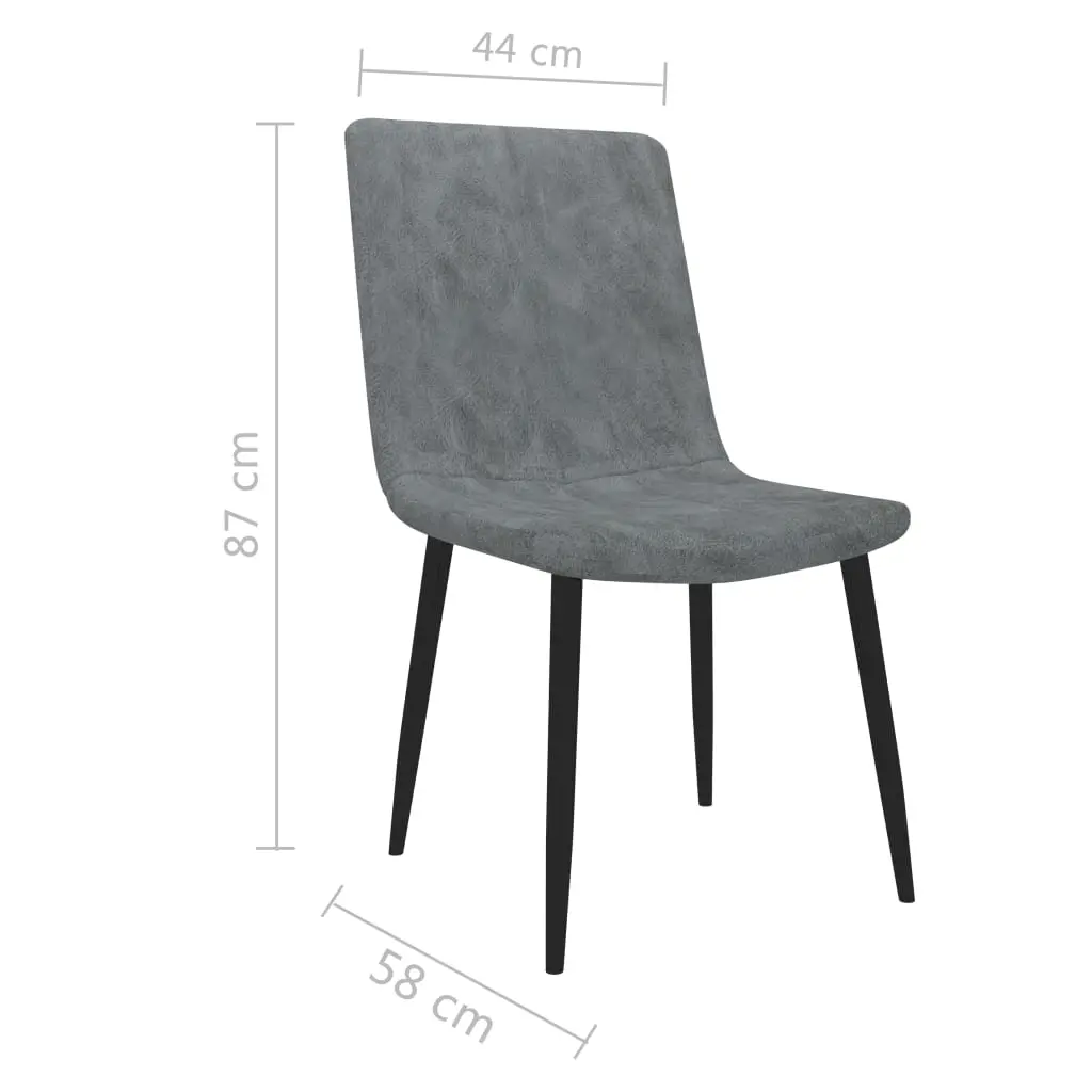 vidaXL Dining Chairs 4 pcs Grey Faux Leather