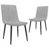 vidaXL Dining Chairs 2 pcs Light Grey Faux Leather