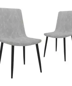 vidaXL Dining Chairs 2 pcs Light Grey Faux Leather