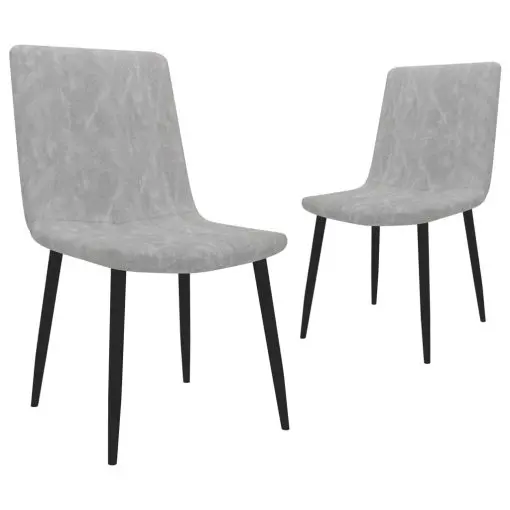 vidaXL Dining Chairs 2 pcs Light Grey Faux Leather