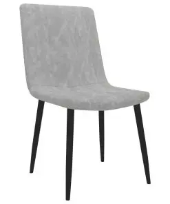 vidaXL Dining Chairs 2 pcs Light Grey Faux Leather