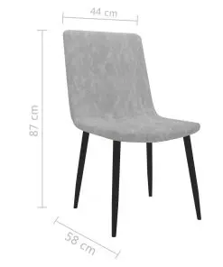 vidaXL Dining Chairs 2 pcs Light Grey Faux Leather