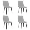 vidaXL Dining Chairs 4 pcs Light Grey Faux Leather