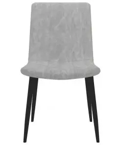 vidaXL Dining Chairs 4 pcs Light Grey Faux Leather