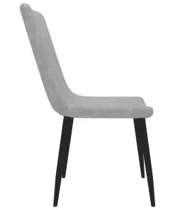 vidaXL Dining Chairs 4 pcs Light Grey Faux Leather