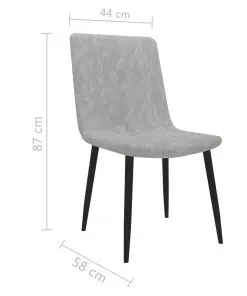 vidaXL Dining Chairs 4 pcs Light Grey Faux Leather