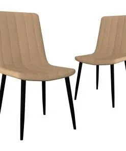 vidaXL Dining Chairs 2 pcs Cream Faux Leather