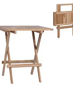 vidaXL Folding Bistro Tables 2 pcs 60x60x65 cm Solid Teak