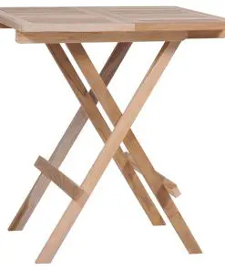 vidaXL Folding Bistro Tables 2 pcs 60x60x65 cm Solid Teak