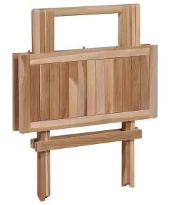 vidaXL Folding Bistro Tables 2 pcs 60x60x65 cm Solid Teak