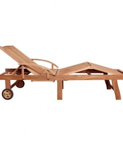 vidaXL Sun Loungers 2 pcs Solid Teak Wood