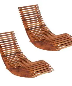 vidaXL Rocking Sun Loungers 2 pcs Acacia Wood