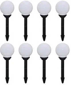 vidaXL Outdoor Pathway Lamps 8 pcs LED 15 cm with Ground Spike
