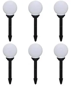 vidaXL Outdoor Pathway Lamps 6 pcs LED 20 cm with Ground Spike