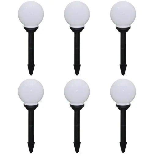 vidaXL Outdoor Pathway Lamps 6 pcs LED 20 cm with Ground Spike