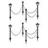 vidaXL Solar Lights 4 pcs with Chain Fence and Poles